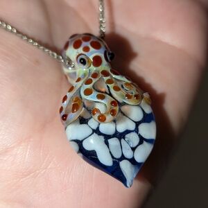 Glass Octopus Pendant Necklace